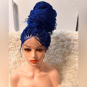 Electric Blue Braided Wig